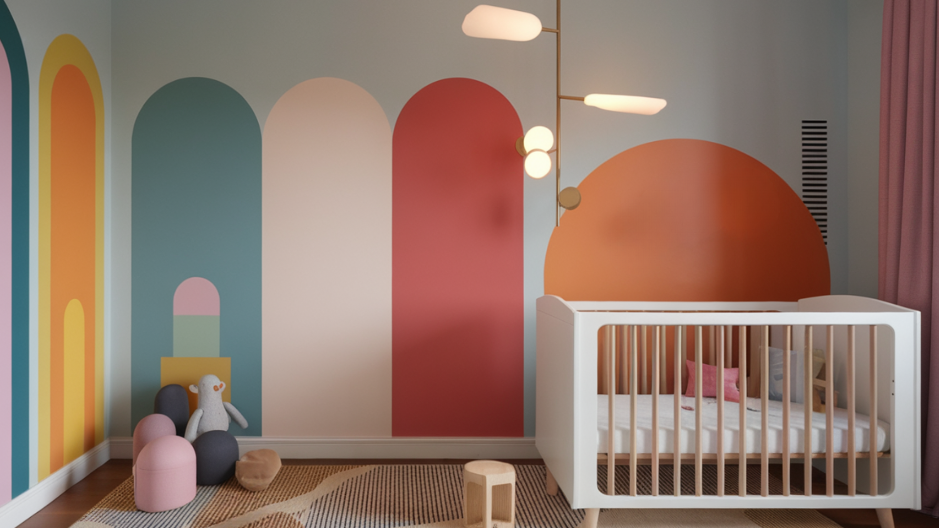 abstract shapes girl nursery theme