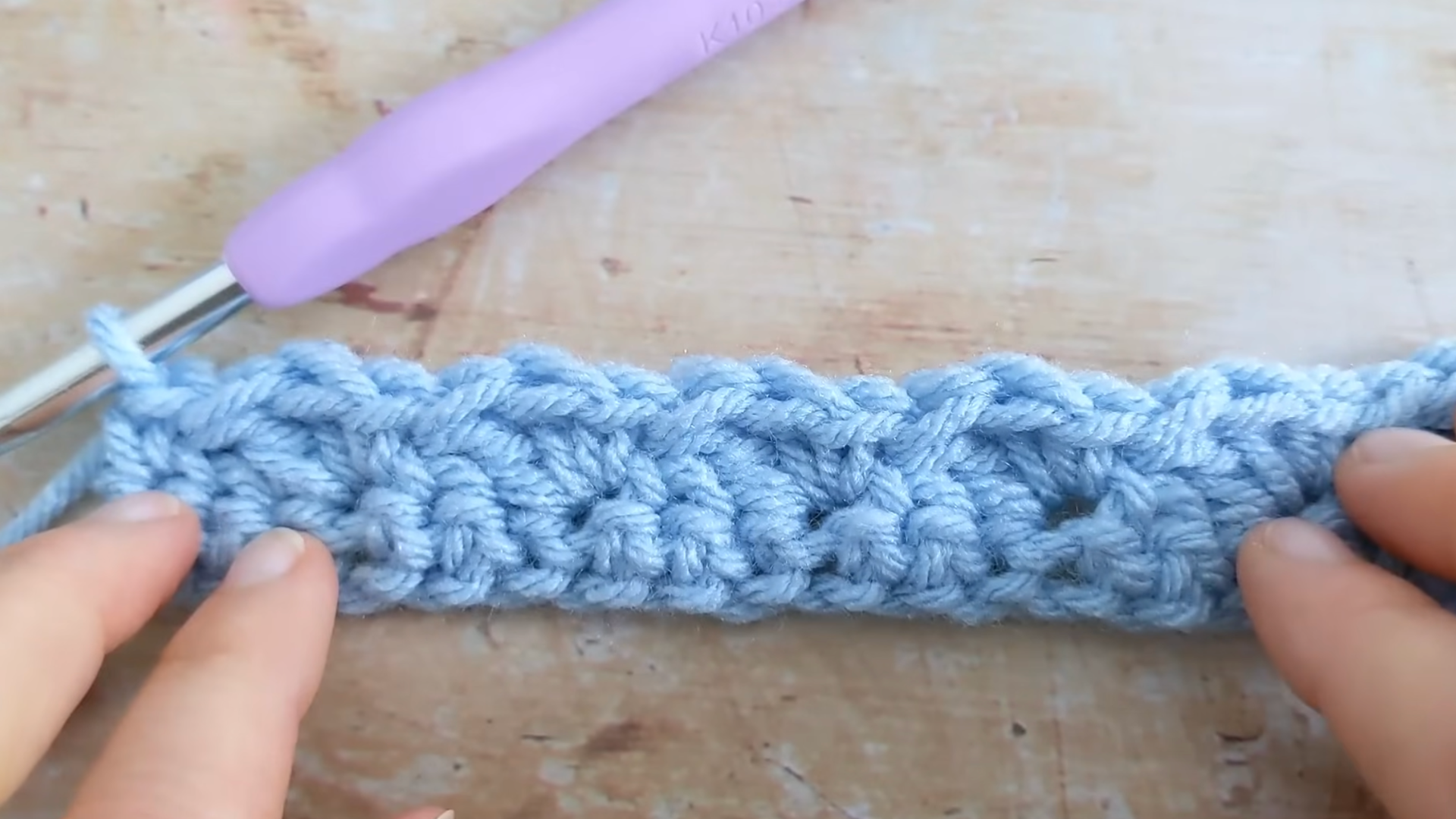 begin the ripple stitch pattern