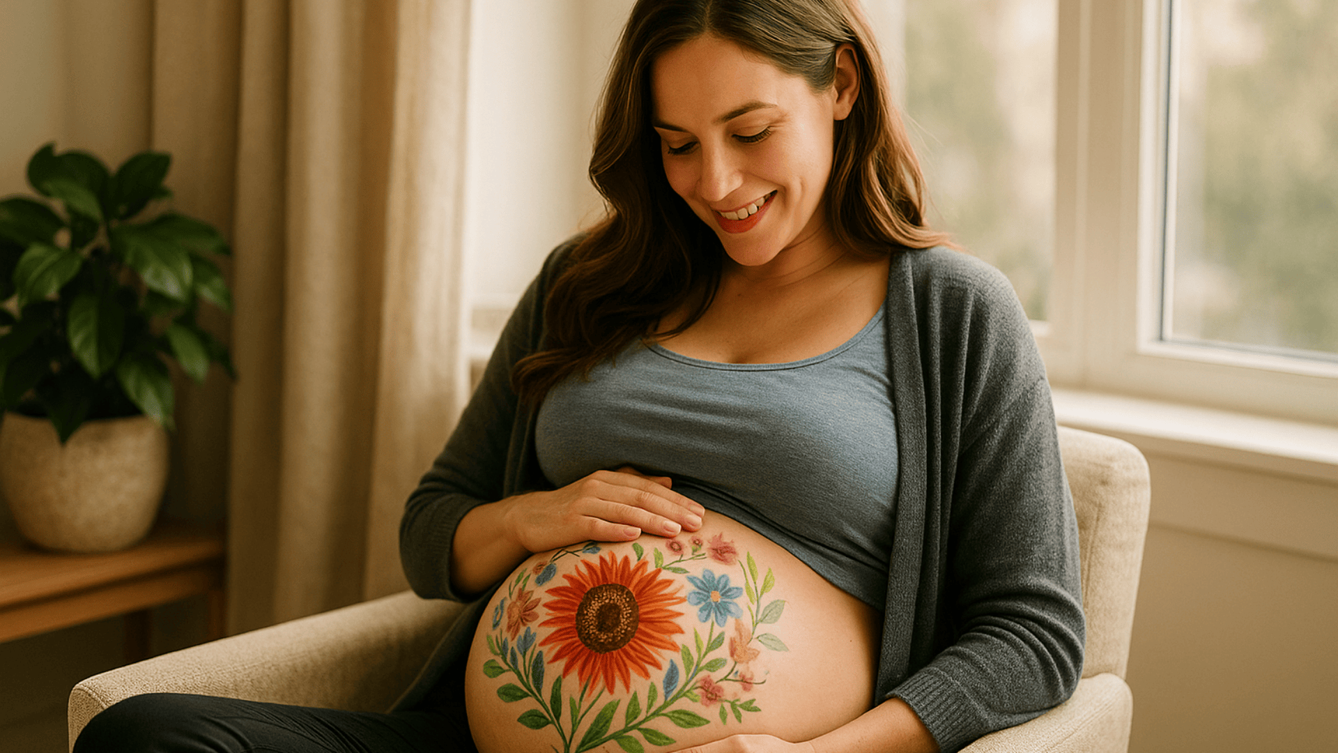 belly painting session