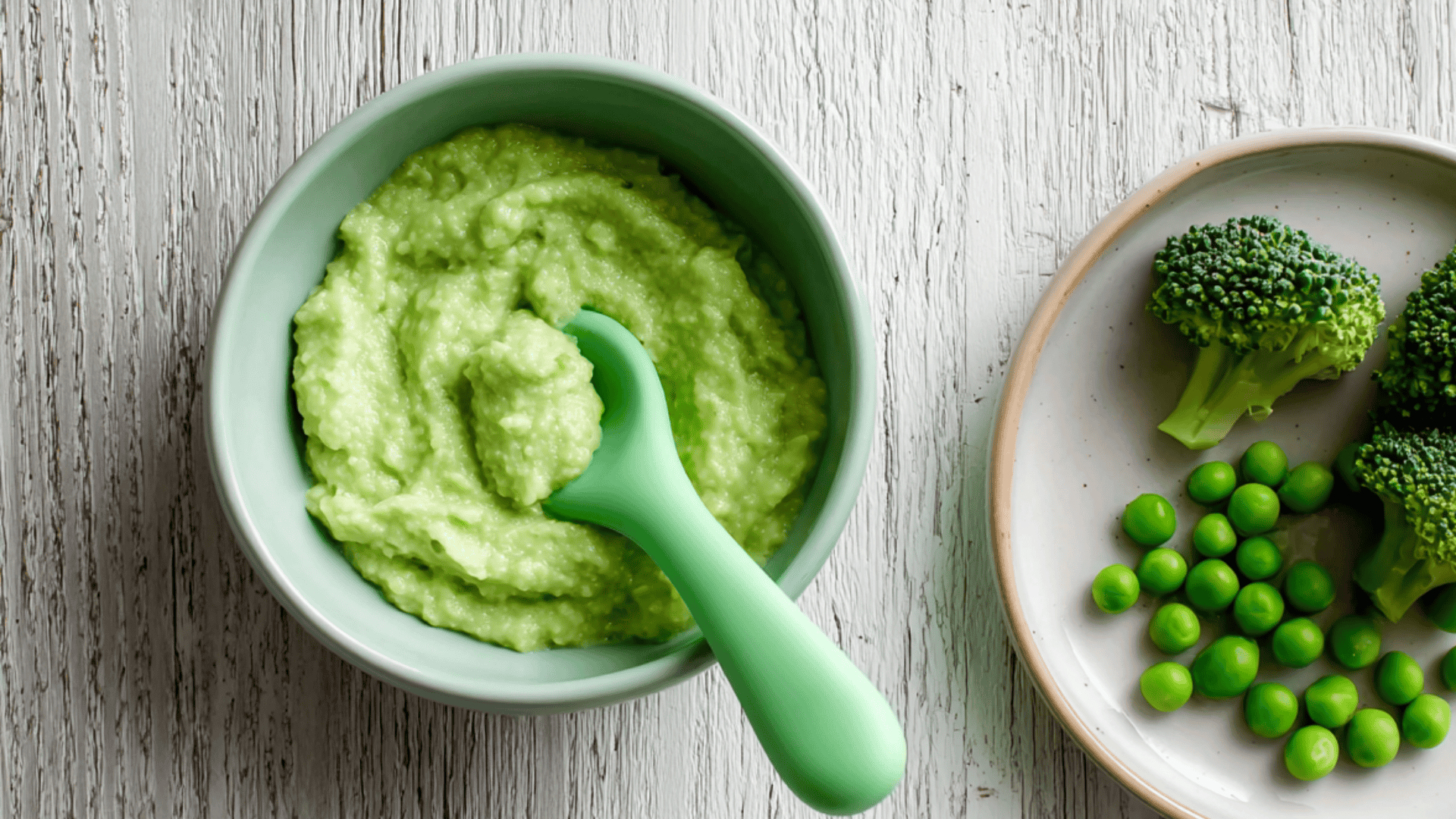 broccoli and pea puree homemade baby food