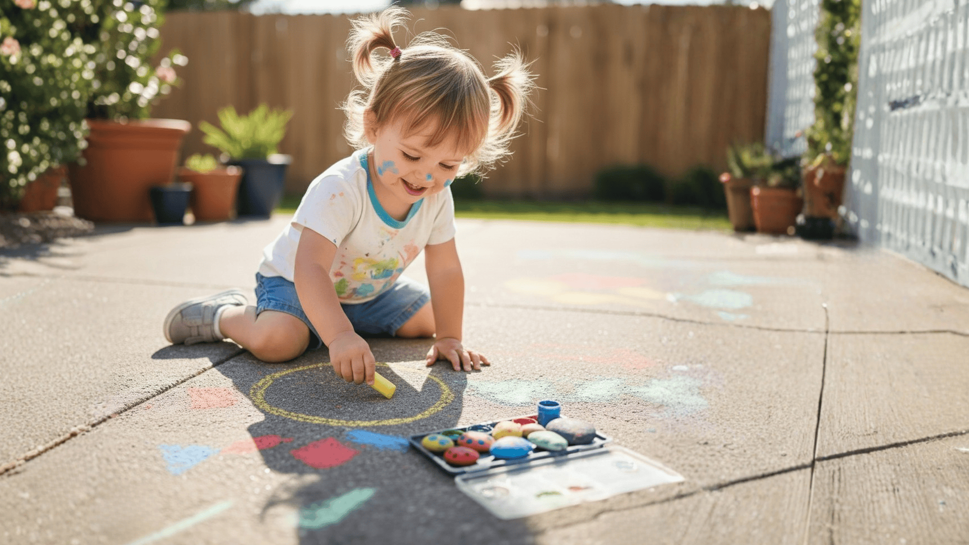 chalk art and rock painting