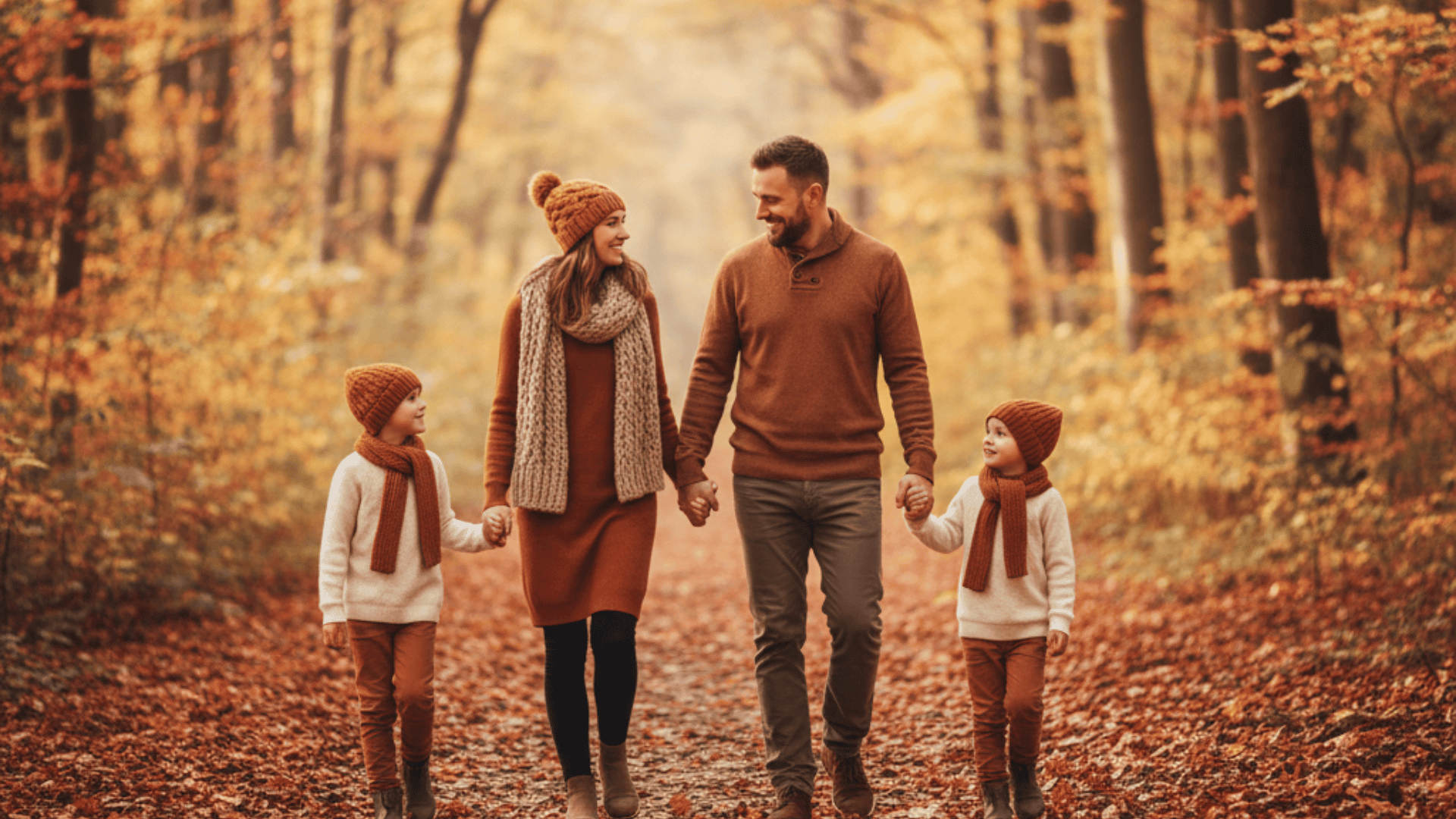 coordinated accessories for outdoor fall family photo outfits