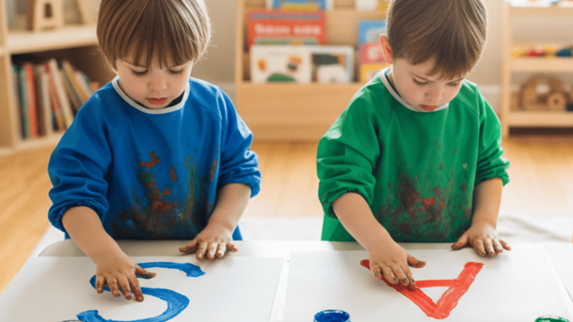 finger painting letters