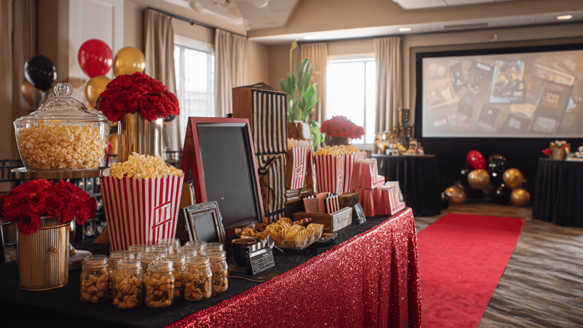 movie night strawberry baby shower theme