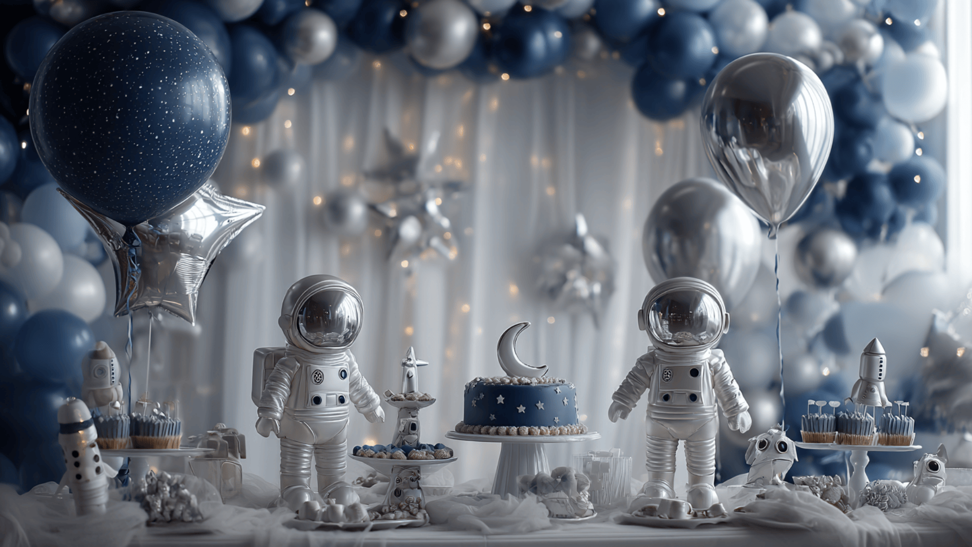 outer space astronaut theme baby shower theme