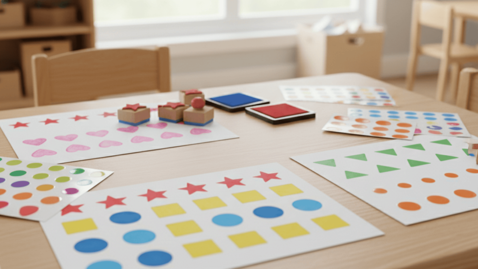 pattern stamps or stickers math activities for preschoolers