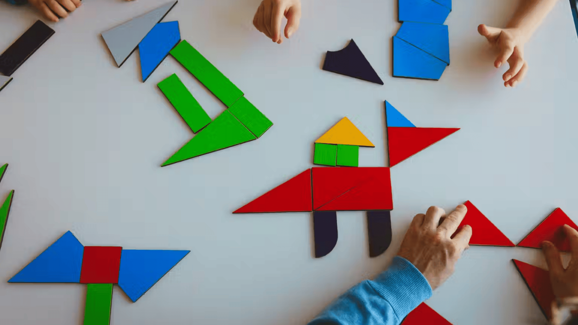 puzzle and tangram play math activities for preschoolers