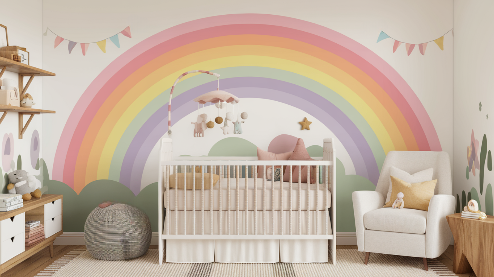 rainbow girl nursery theme