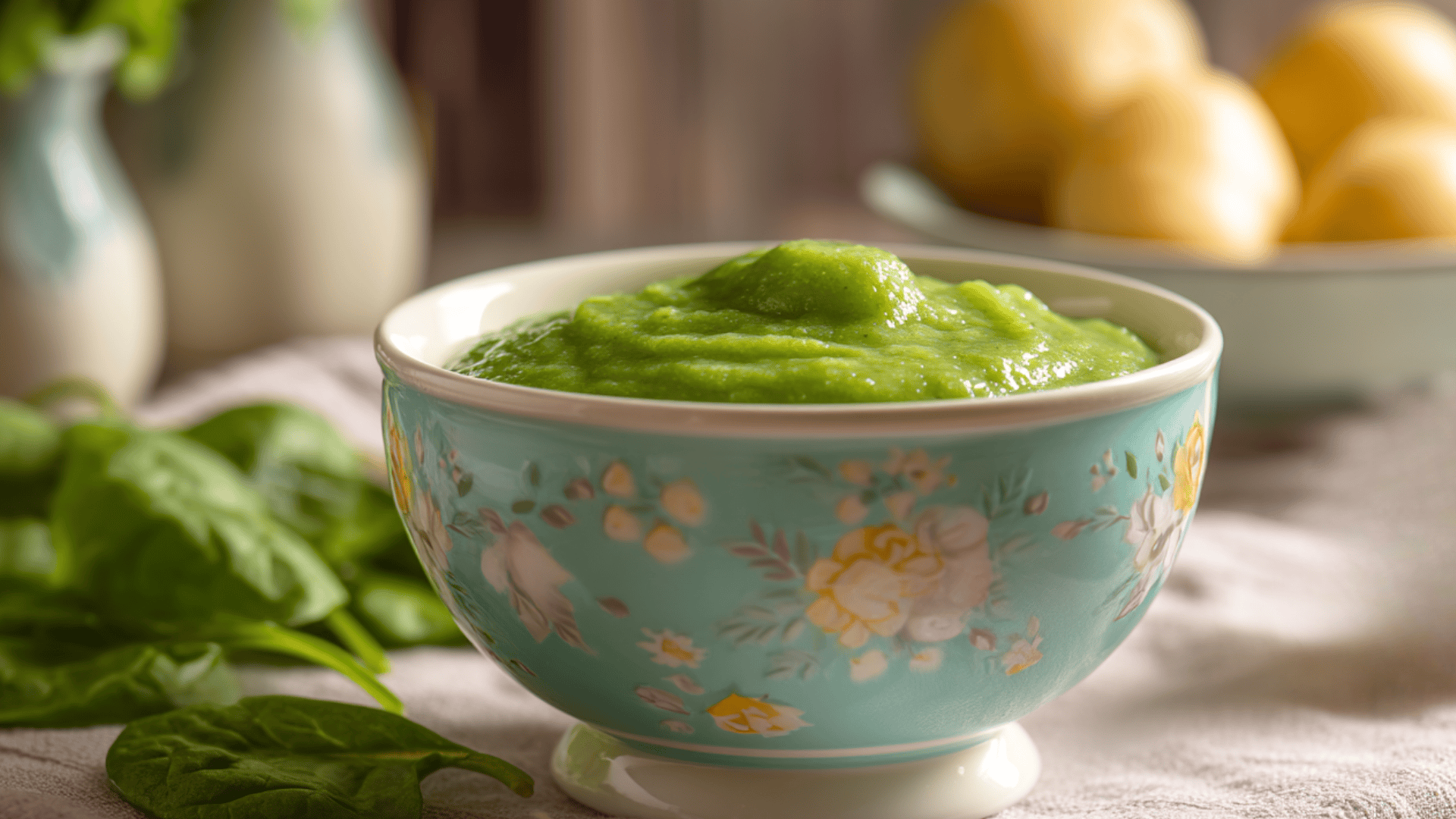 spinach and potato blend homemade baby food