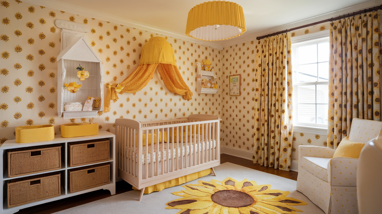 sunflower girl nursery theme