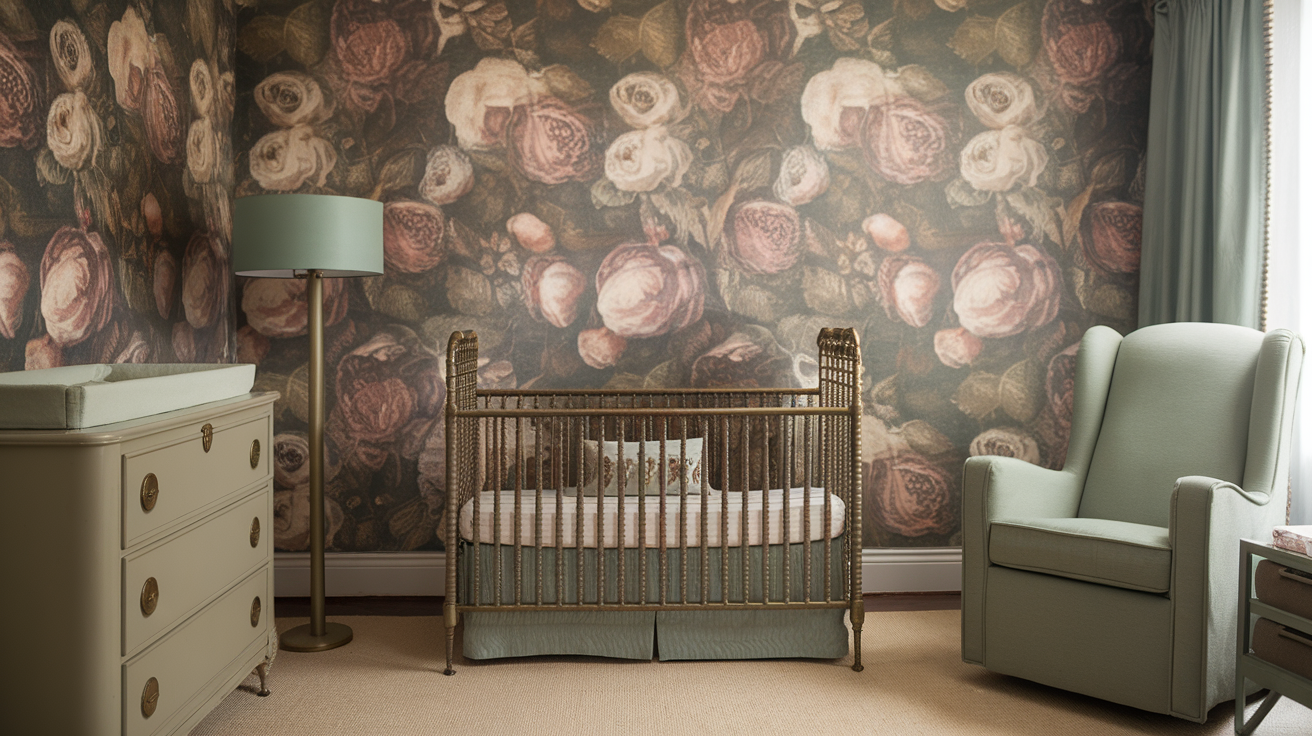 vintage rose girl nursery theme