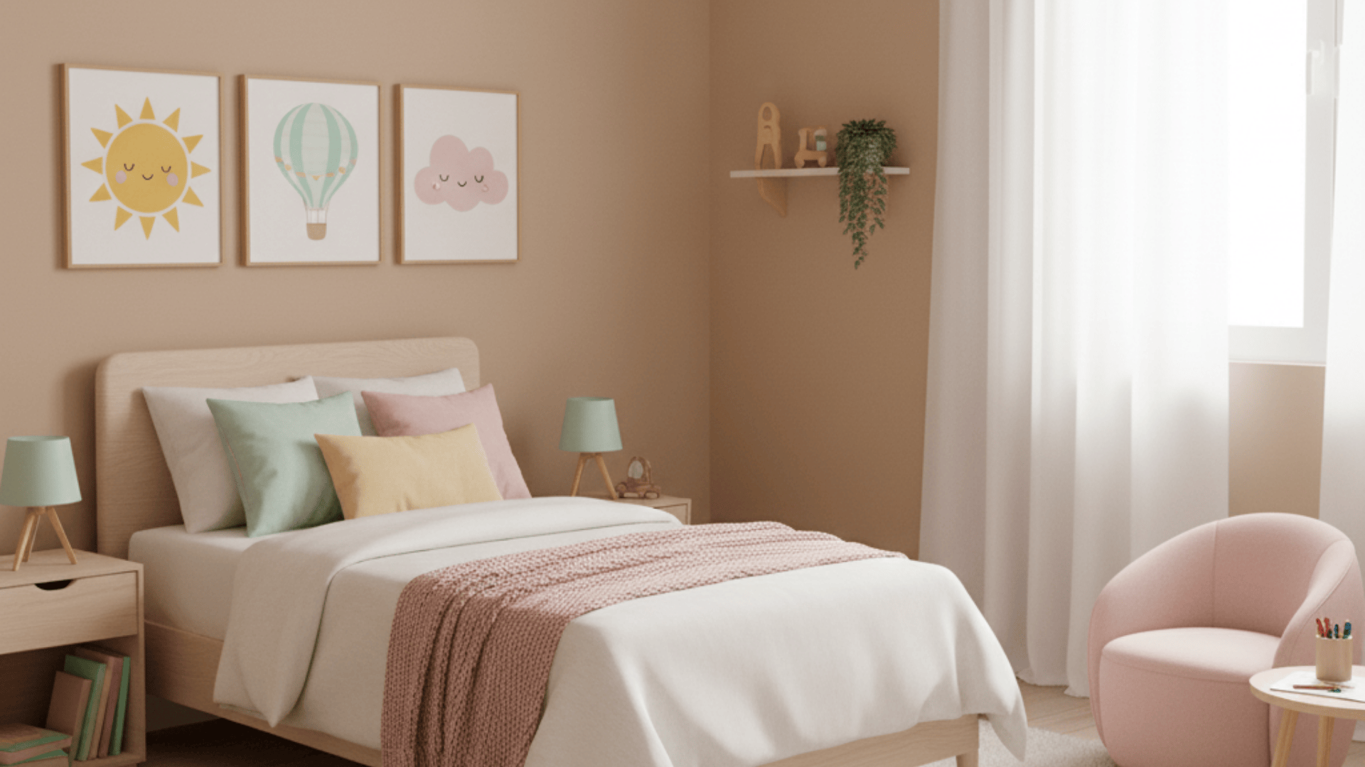 warm beige with accents